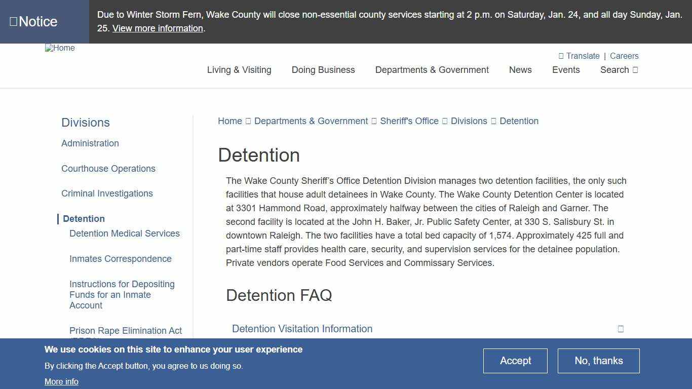 Detention Wake County Government